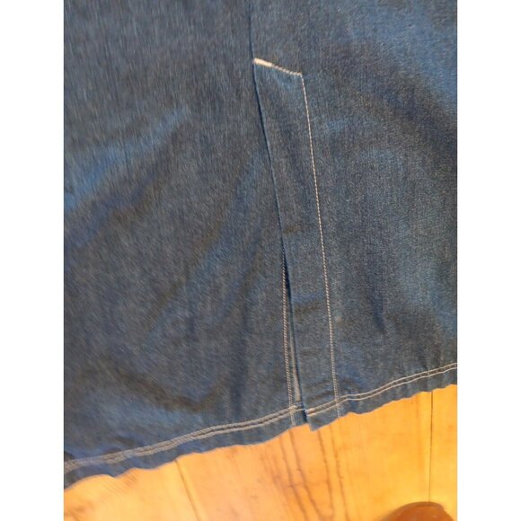 Vtg Koret City Blues Jumper Dress Womens 20W Denim Embroidered Cottagecore Flag - Picture 5 of 5